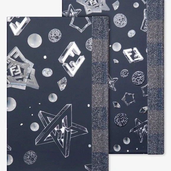Fendi Midnight Blue and Silver Geometric Notebooks SET